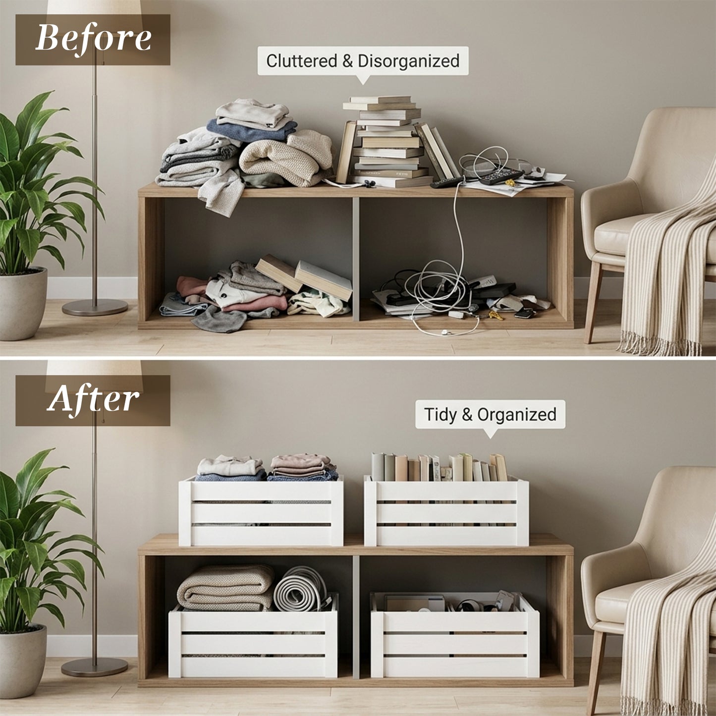 White Heart Cut-out Slatted Wooden Crate - 3 Sizes