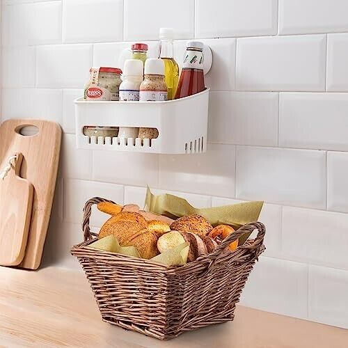 Square Wicker Bread Basket with Handle