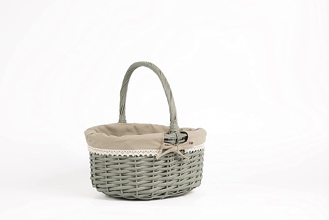 Gift Shopper with Lace Lining - Grey / Brown