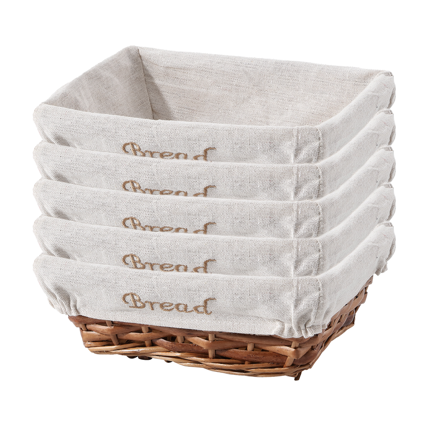 Small Wicker Bread Basket with Lining
