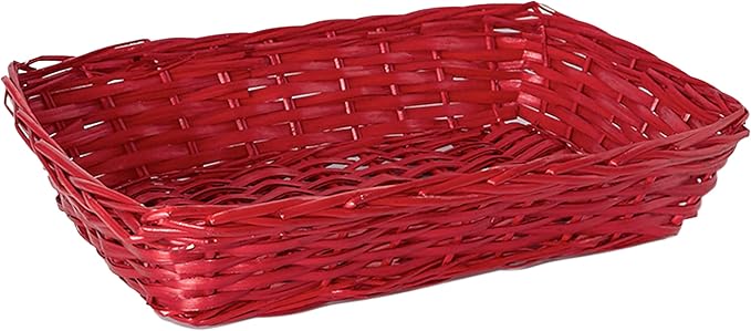 45cm Rectangular Split Willow Packing Tray - Light Steamed / White / Brown / Red / Grey