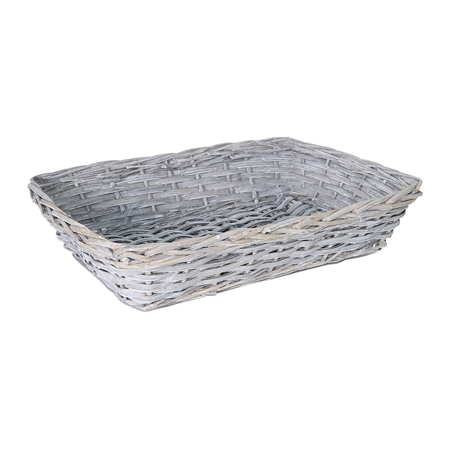 38cm Grey Rectangular Split Willow Packing Tray