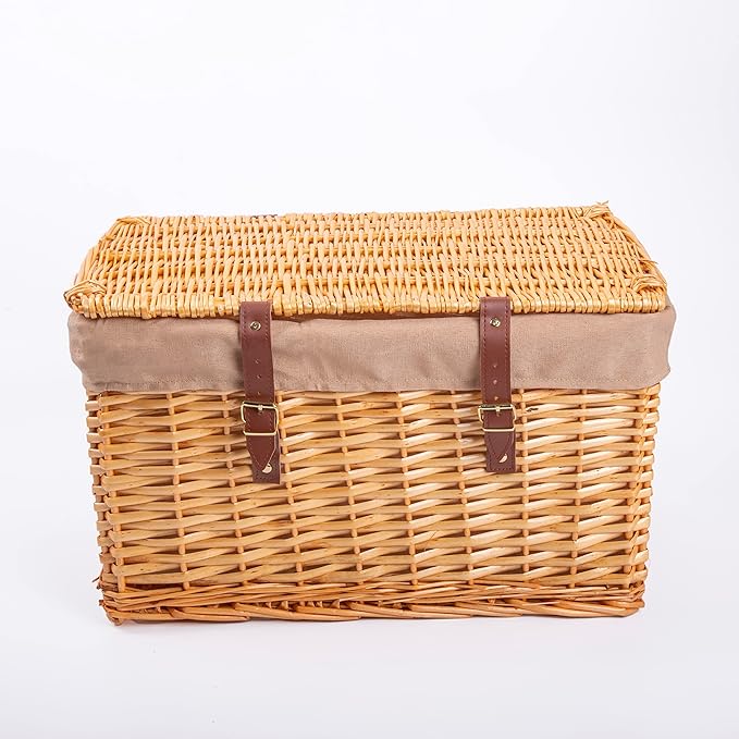 Light Steamed Wicker Hamper Basket with Lining - 3 Sizes