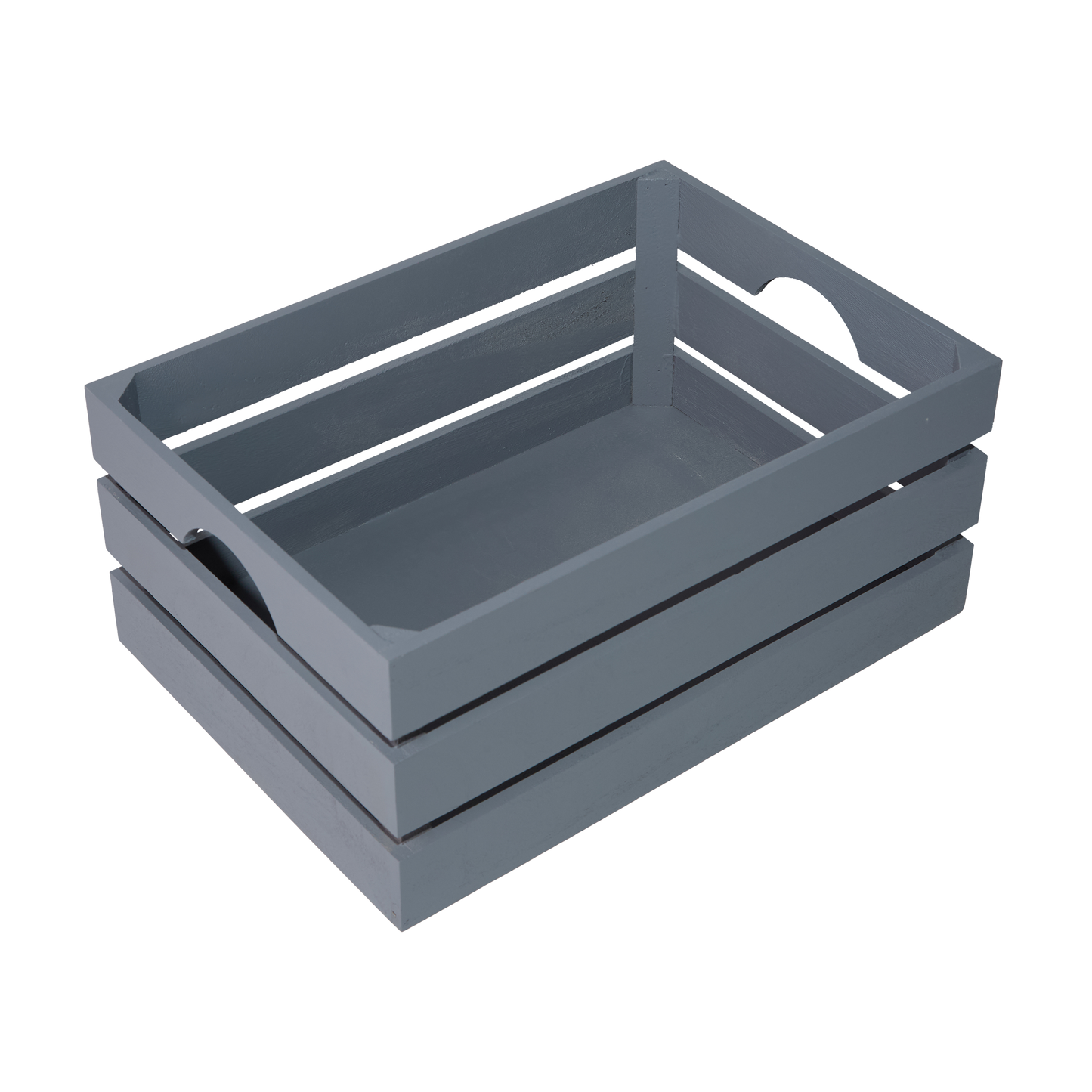 Grey Slatted Wooden Storage Crate - 3 Sizes