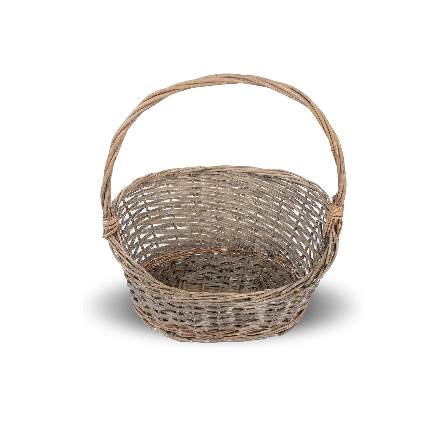 Antique Wash Wicker Shopper Basket Hamper
