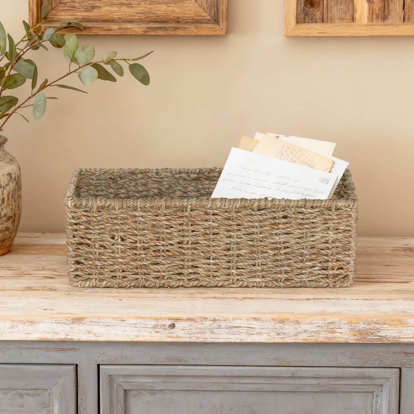Narrow Seagrass Storage Basket