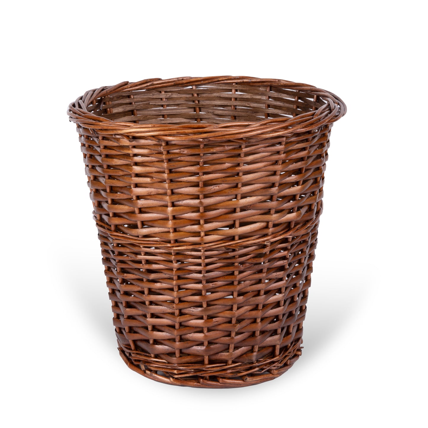 Brown Wicker Waste Paper Bin
