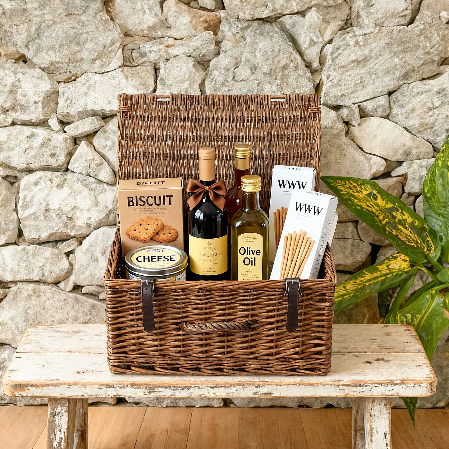 Double Steamed Wicker Storage Hamper Basket - 3 Sizes