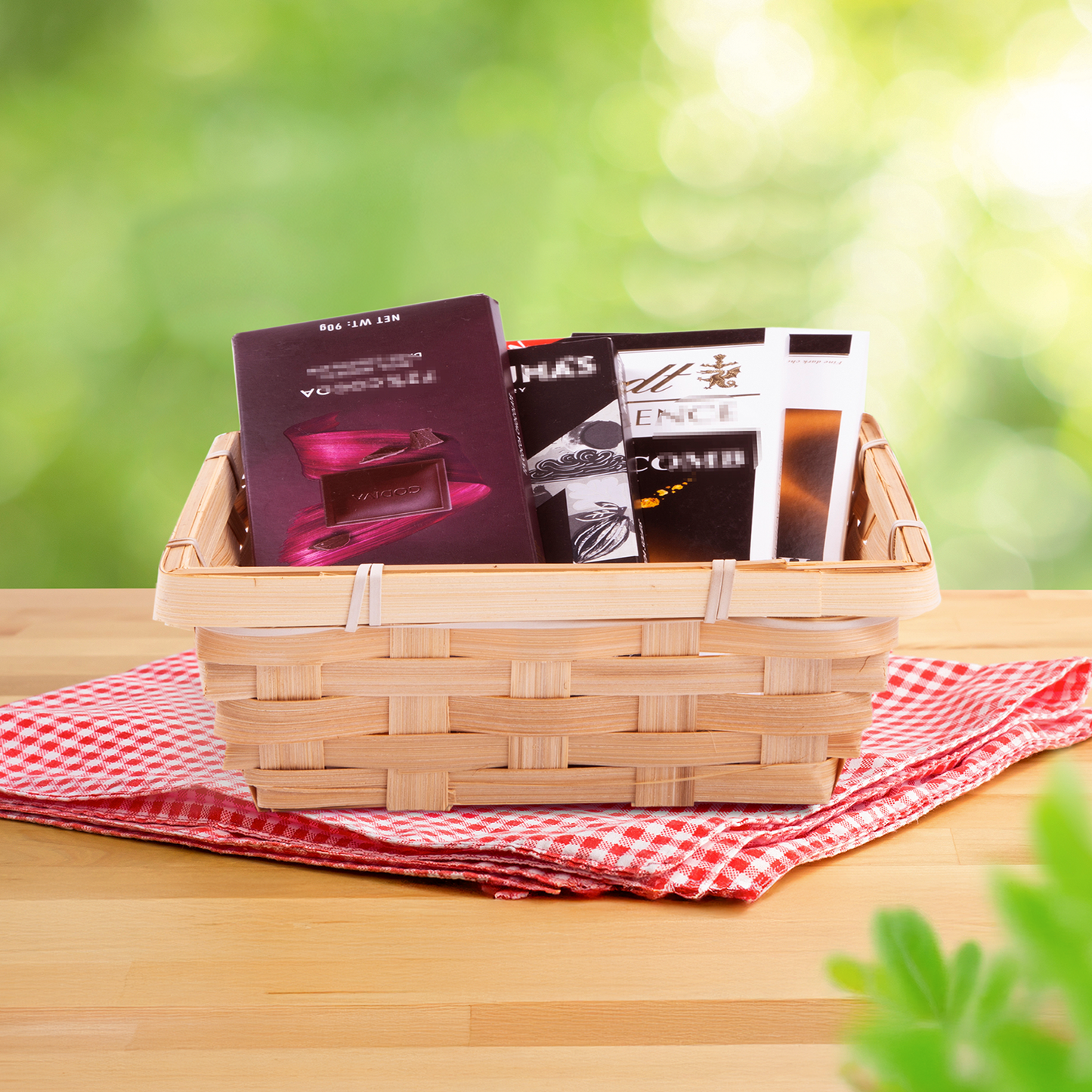 18cm Square Bamboo Packing Basket Tray