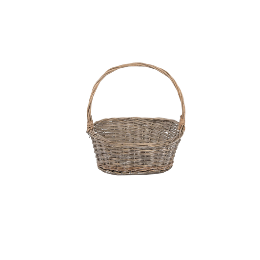 Antique Wash Wicker Shopper Basket Hamper