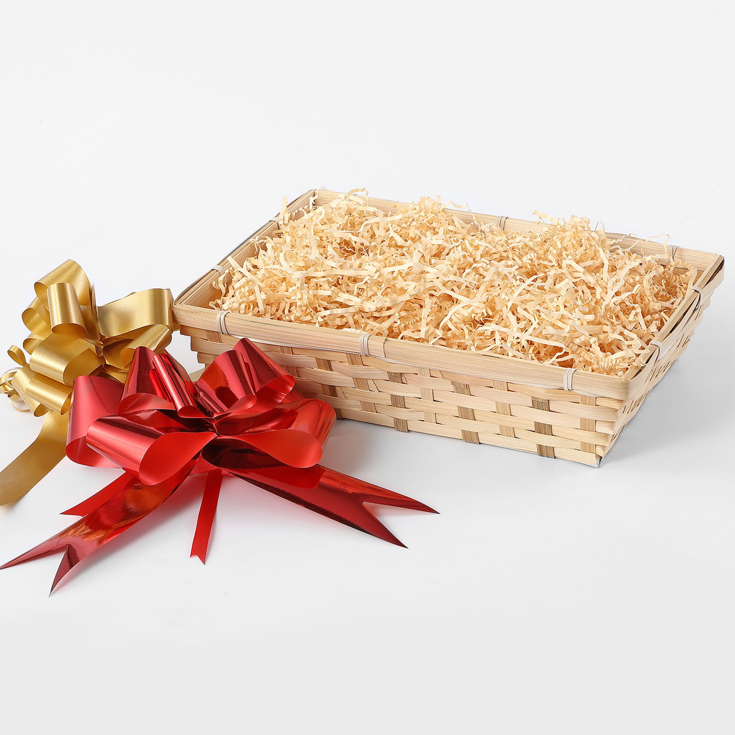 34cm Bamboo Storage Tray – Natural Handwoven Basket for Home & Retail Organisation
