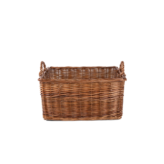 Double Steamed Rectangular Wicker Log Basket