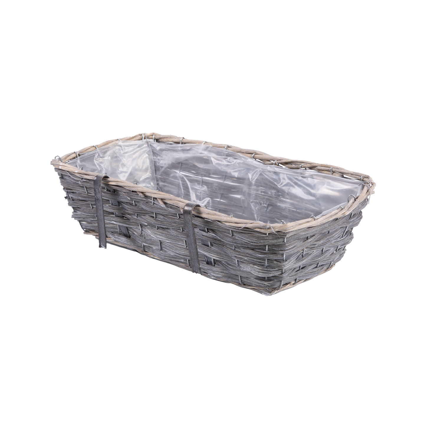Grey Wash Hanging Planter with Plastic Lining