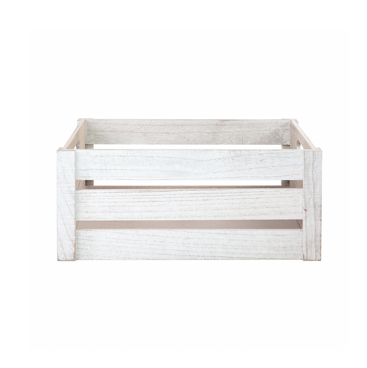 Grey Oval Cut-out Slatted Wooden Crate - 3 Sizes