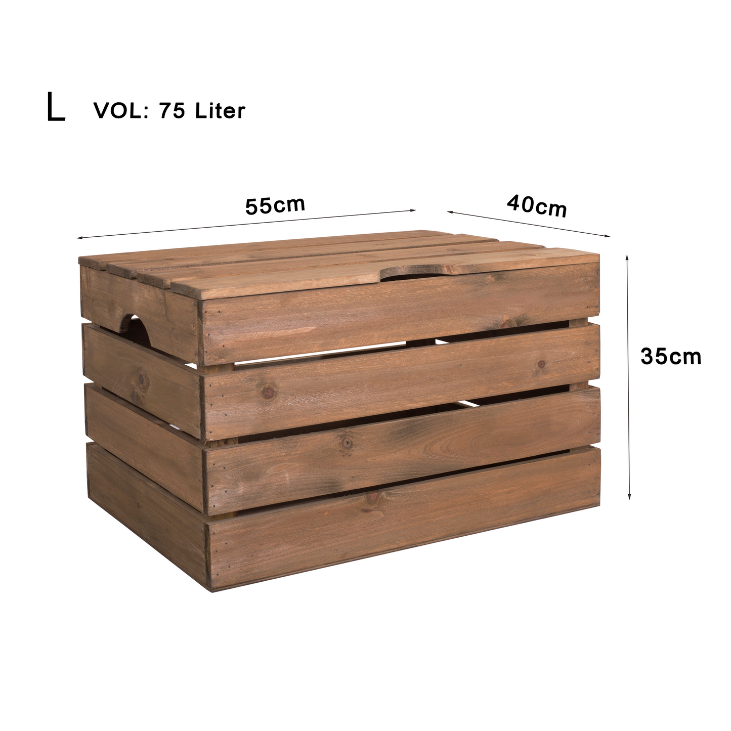 Dark Slatted Wooden Box - 2 Sizes