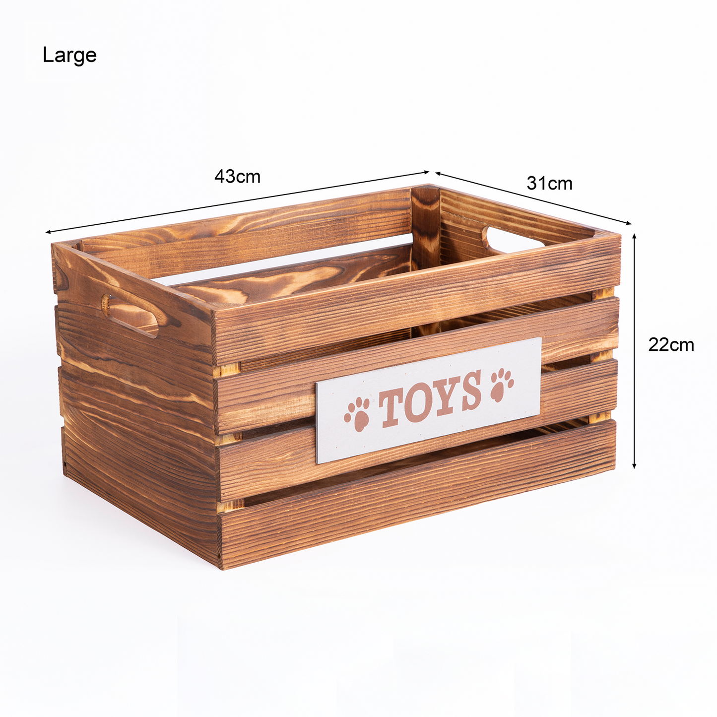 Dog Toy Storage Box Wooden Crate - 3 Sizes