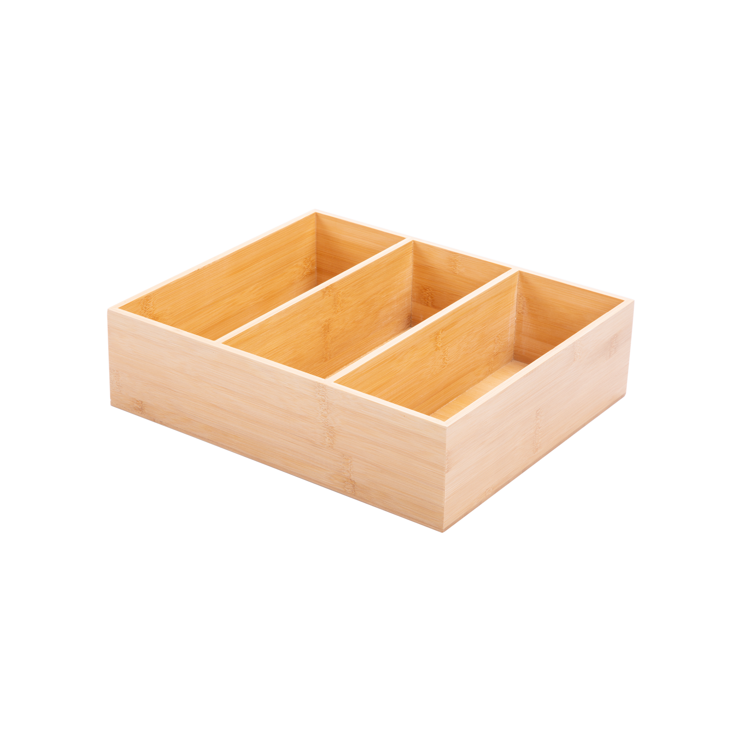 Large Bamboo Table Organiser - 3 Compartments