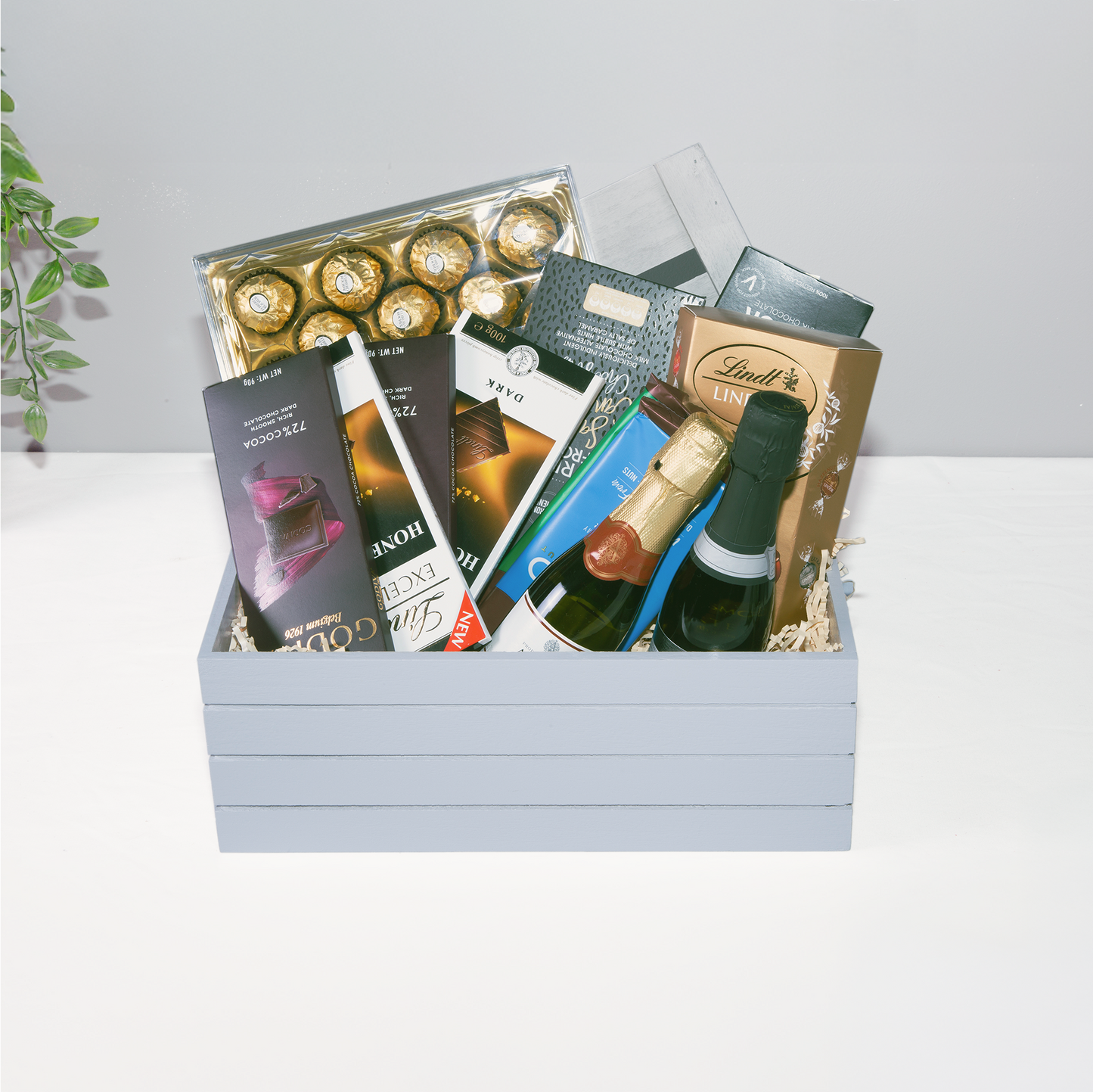Light Grey Wooden Storage Box with Lid - 3 Sizes