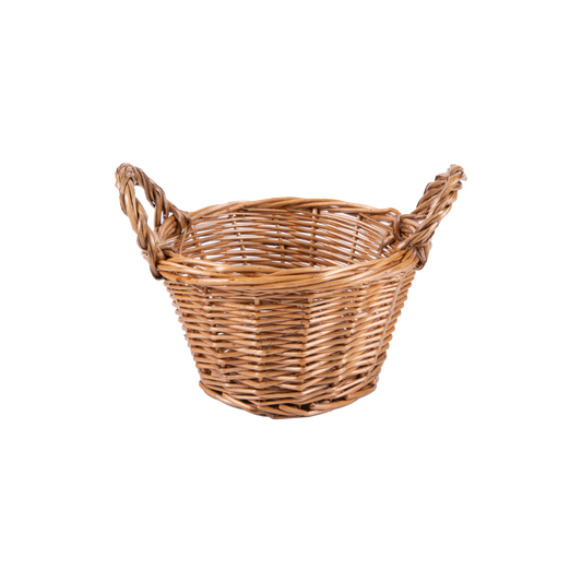 Round Wicker Bread Basket with Handle
