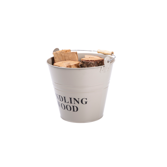 Round Metal Kindling Basket with Carry Handle