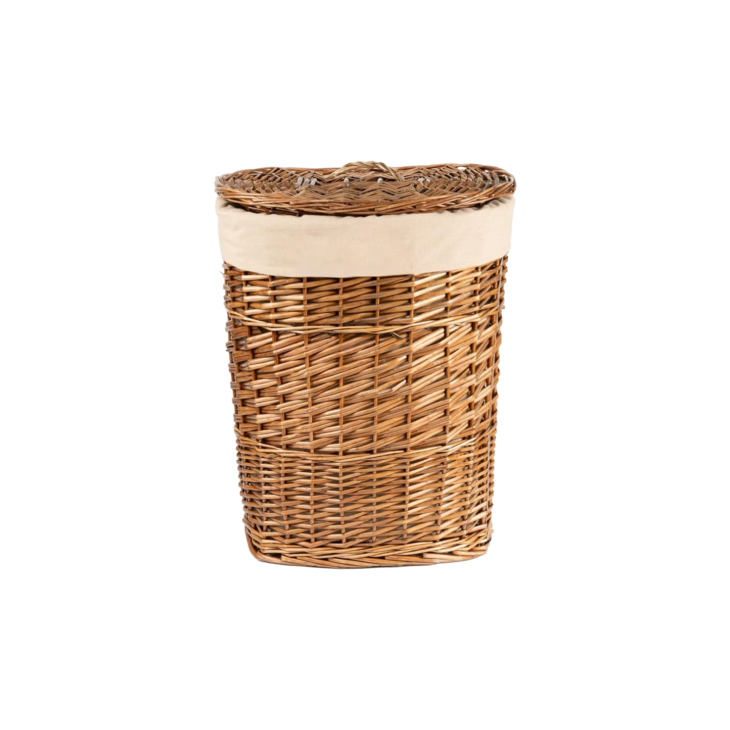 Double Steamed Oval Wicker Laundry Basket with Lining - 2 Sizes