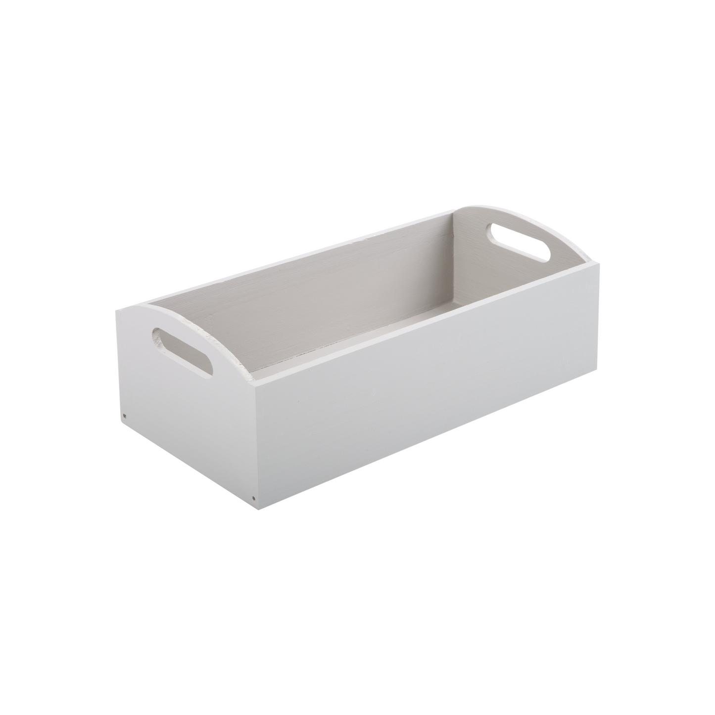 Wooden Storage Crate Packing Trough - White / Grey