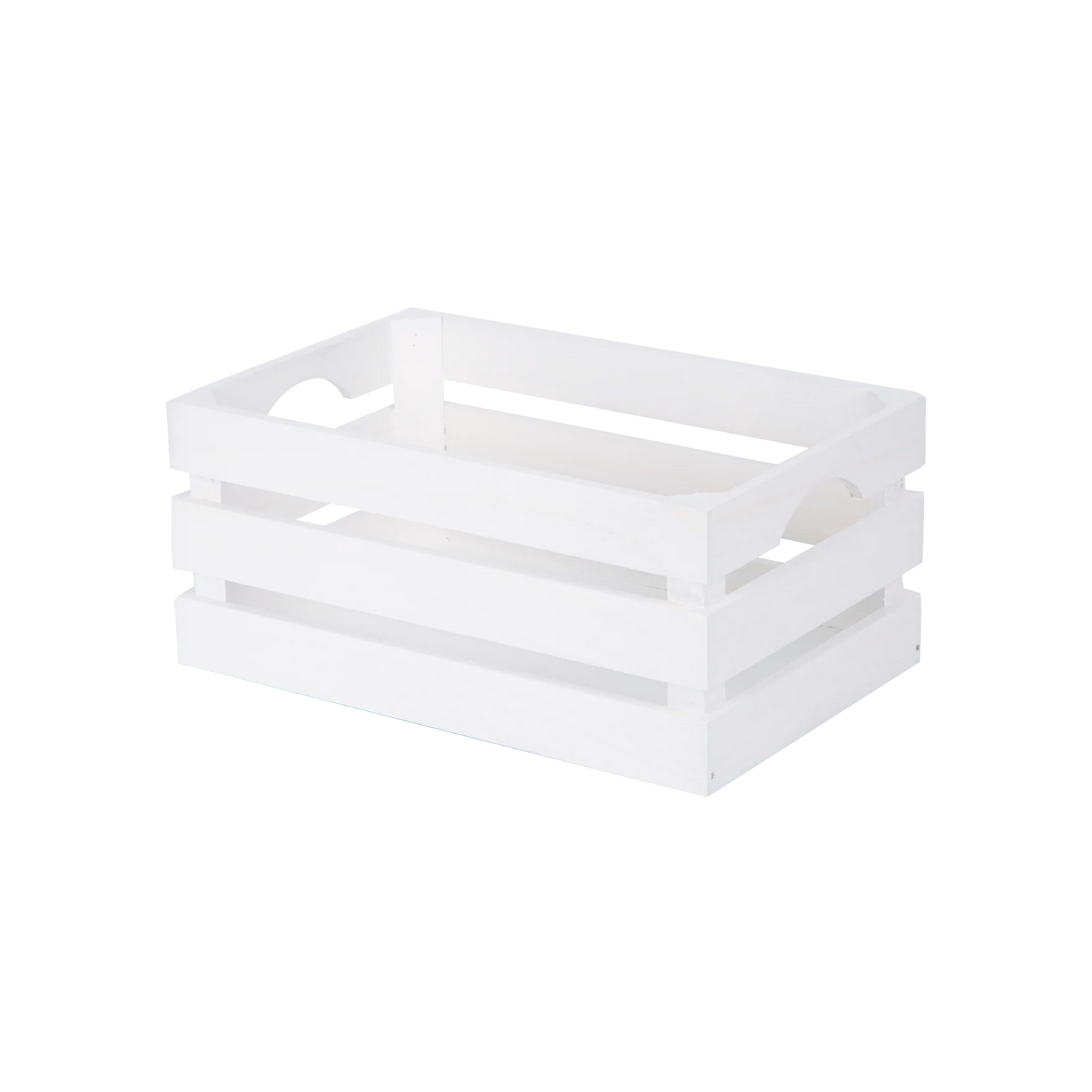 White Slatted Wooden Storage Crate - 3 Sizes