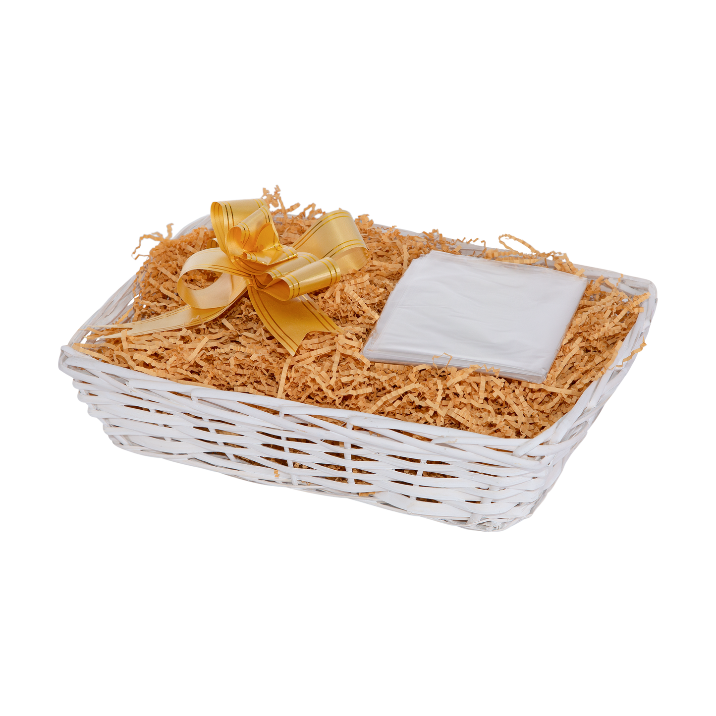 White Wicker Basket Gift Hamper Kit