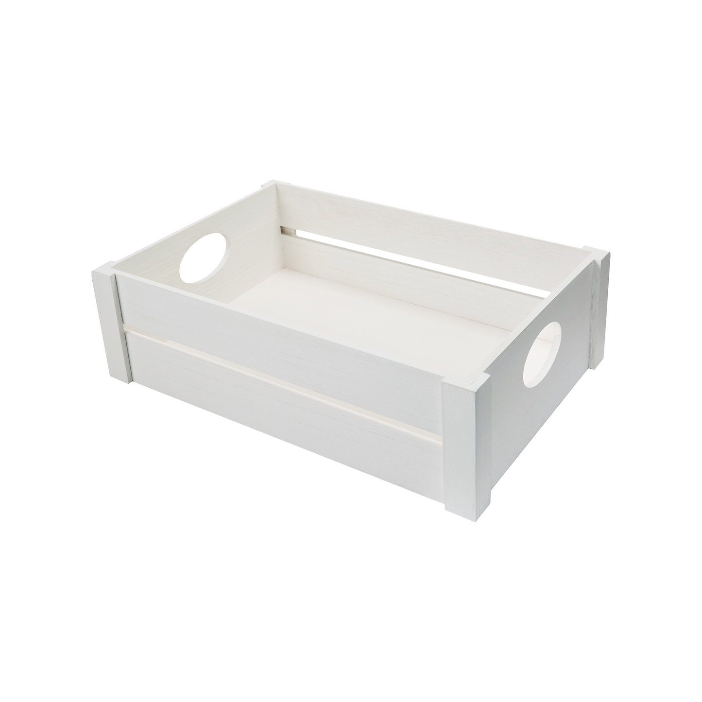 White Wooden Storage Crate Tray - 3 Sizes