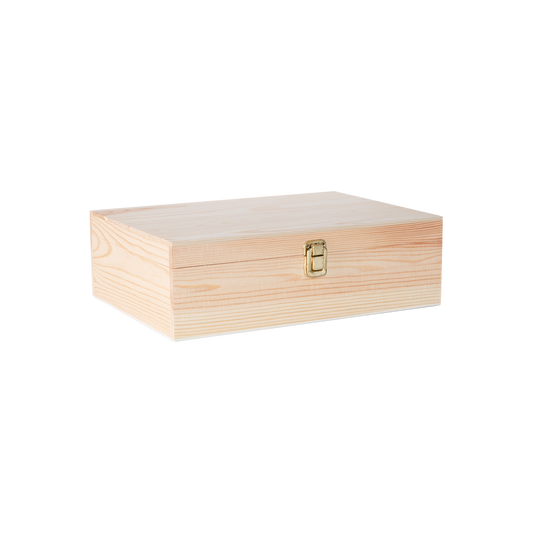Wooden Box Hamper with Hinged Lid – Short Version - 5 Sizes
