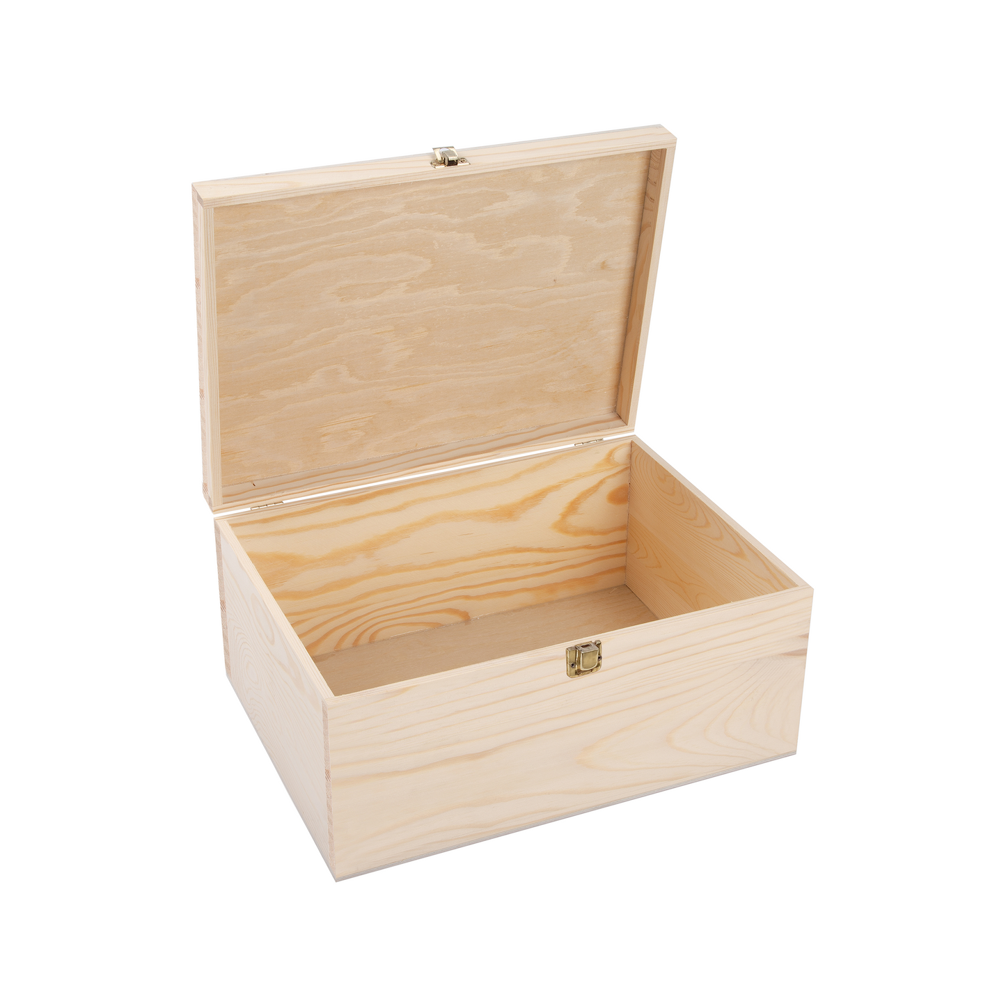 Wooden Box Hamper with Hinged Lid - 5 Sizes