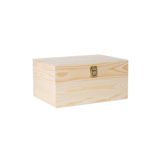 Wooden Box Hamper with Hinged Lid - 5 Sizes