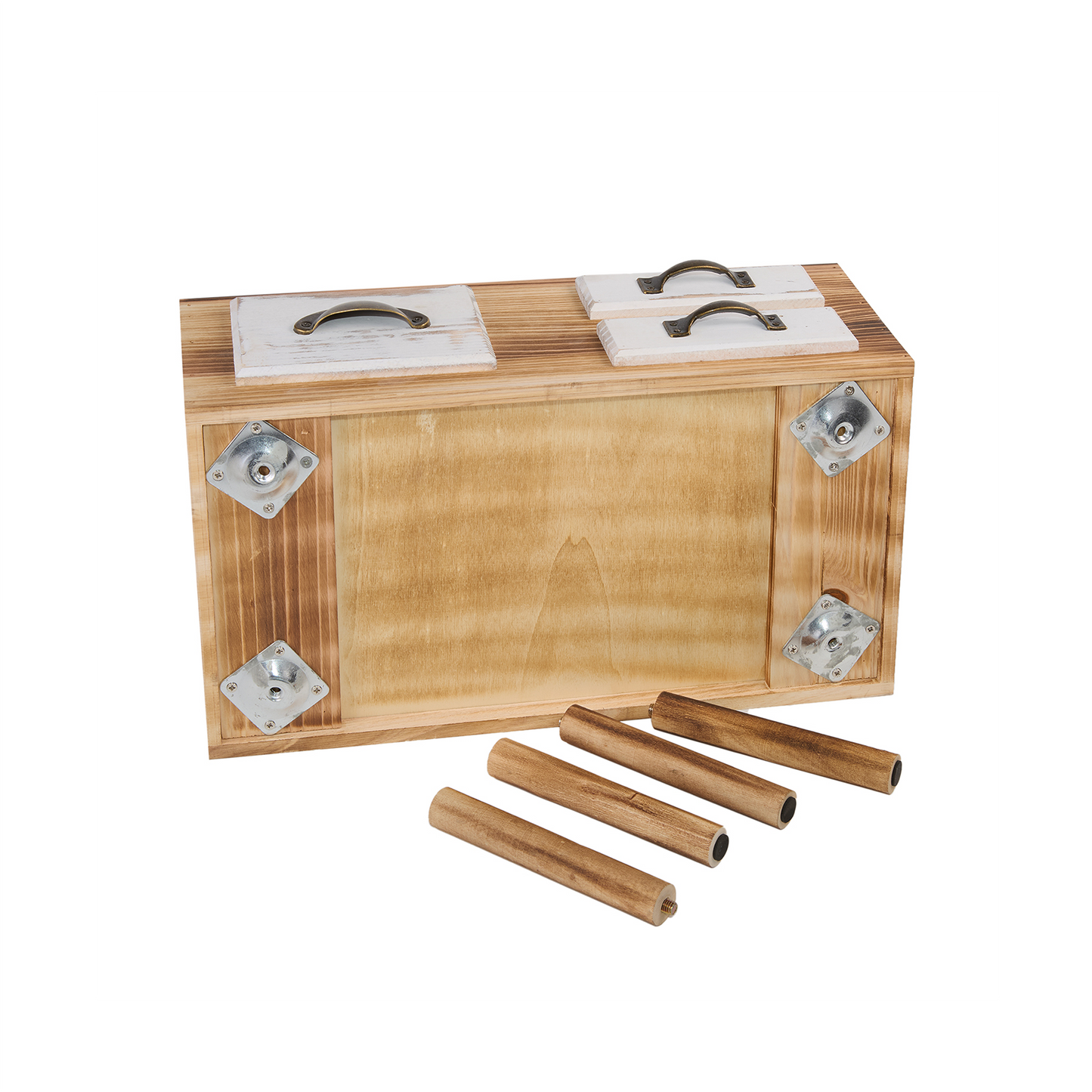 Wooden Storage Crate with Stands