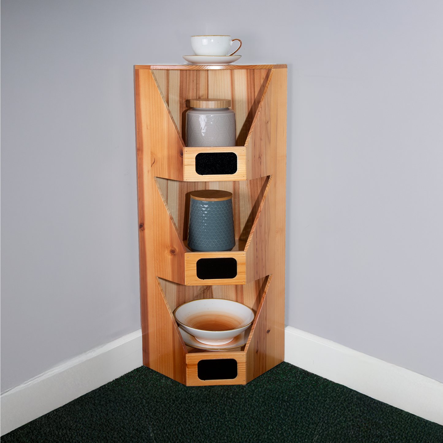 Corner Storage Shelf with Blackboard