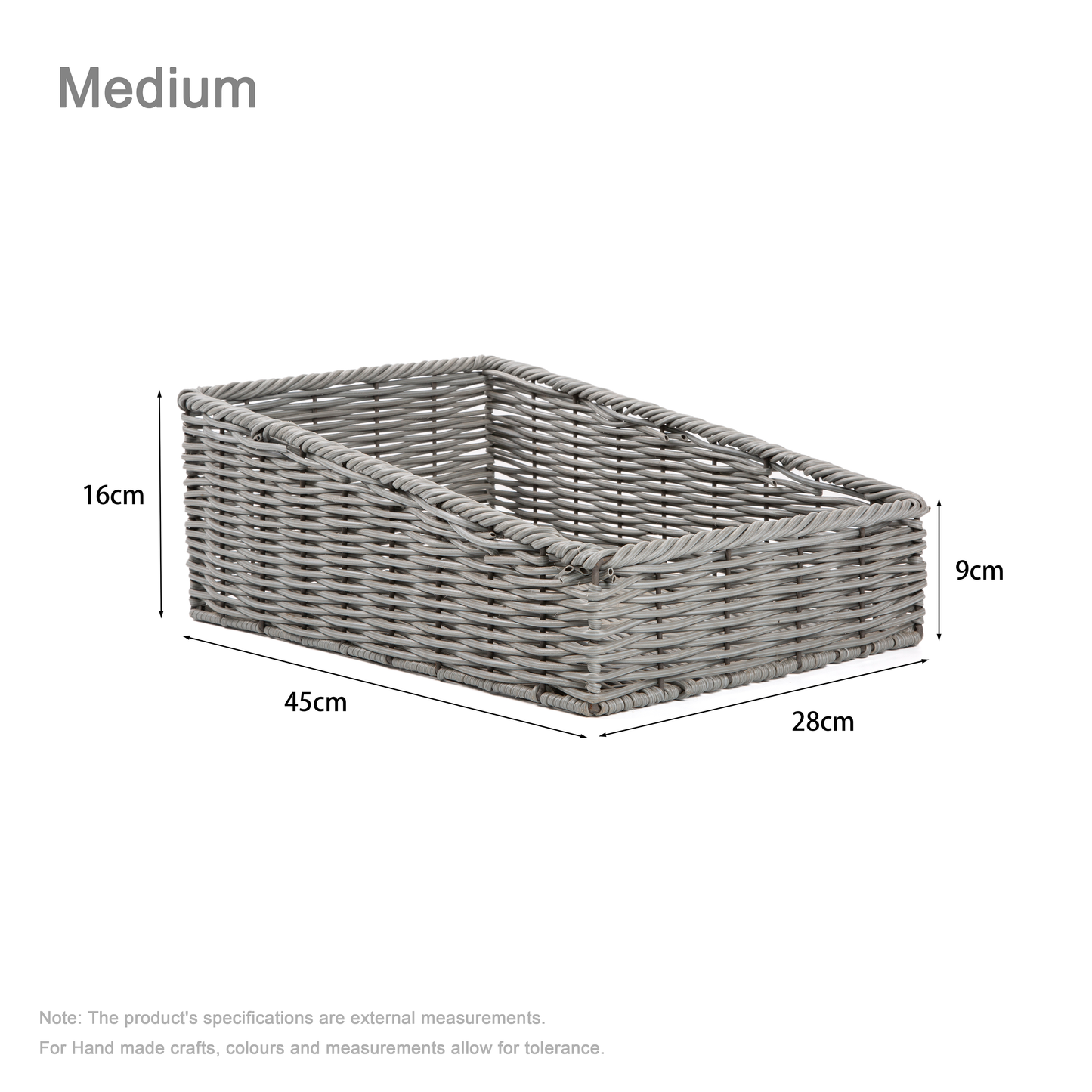 Grey Wicker-Style Display Basket - 2 Sizes