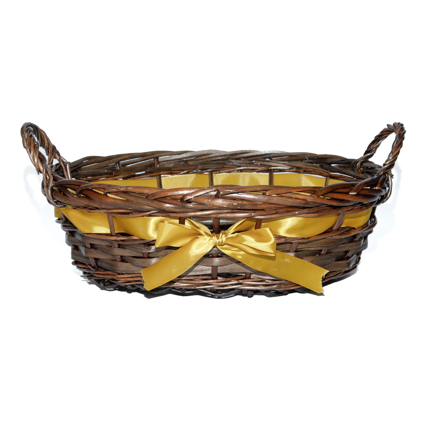 Oval Wicker Basket with Ribbon Decoration- Pack of 2