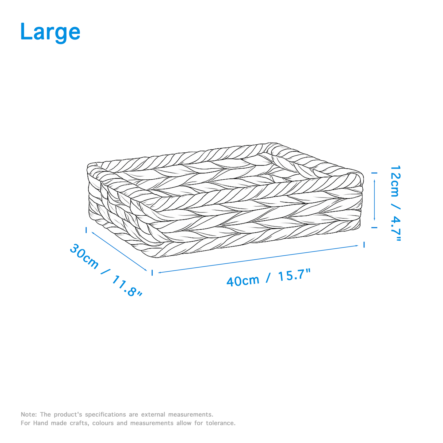 Shallow Water Hyacinth Storage Baskets with Seagrass Border - 3 Sizes