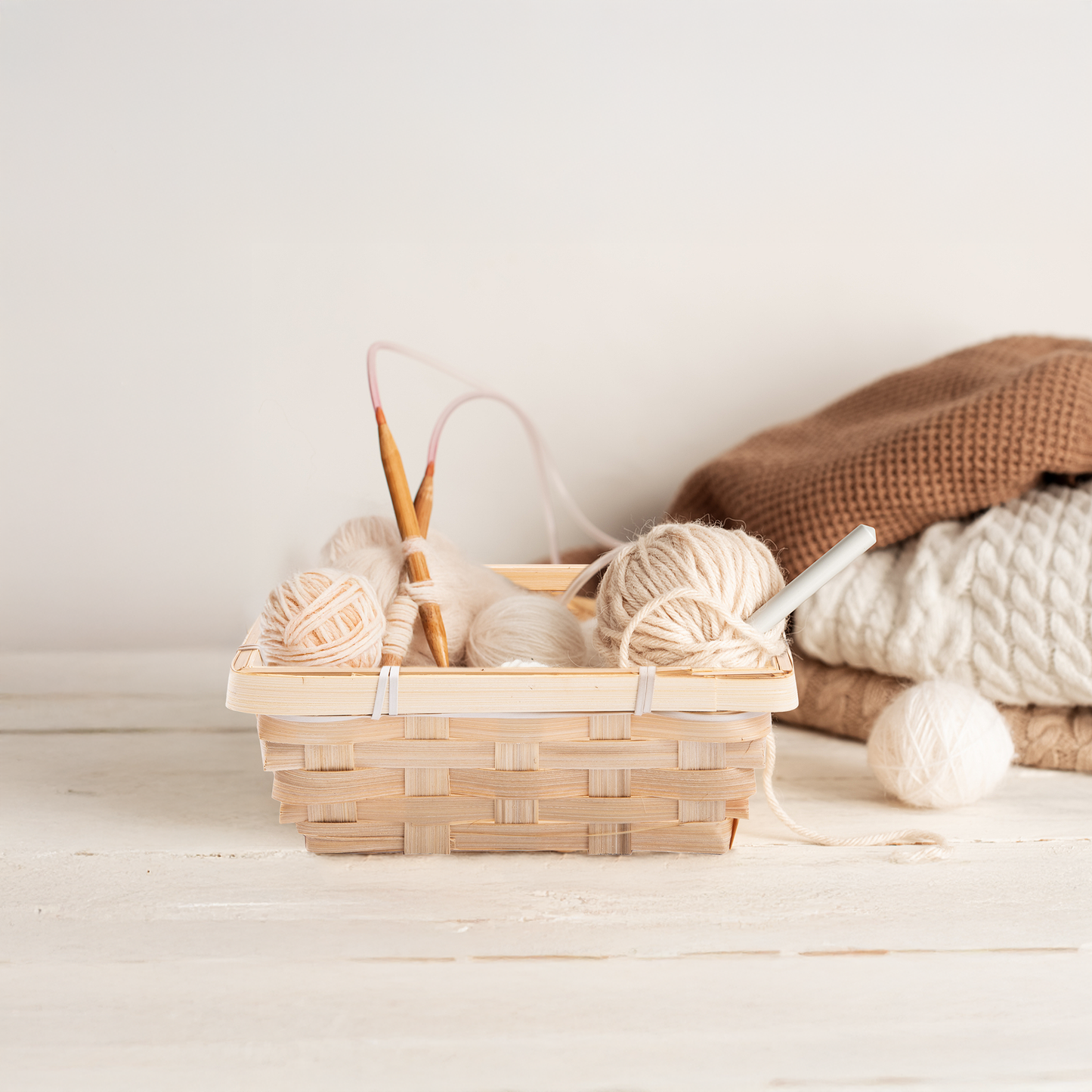 18cm Square Bamboo Packing Basket Tray