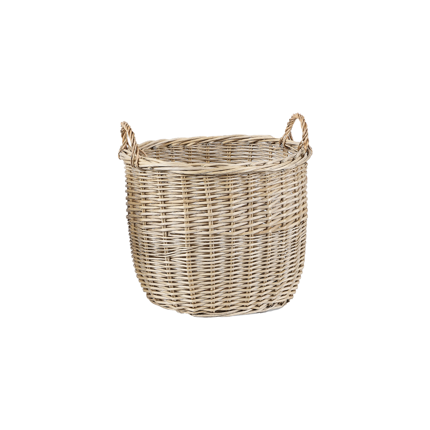 Antique Wash Oval Wicker Storage Basket - 2 Sizes