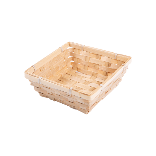 18cm Square Bamboo Packing Basket Tray