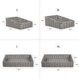 Grey Artificial Wicker Sloping Storage and Display Basket