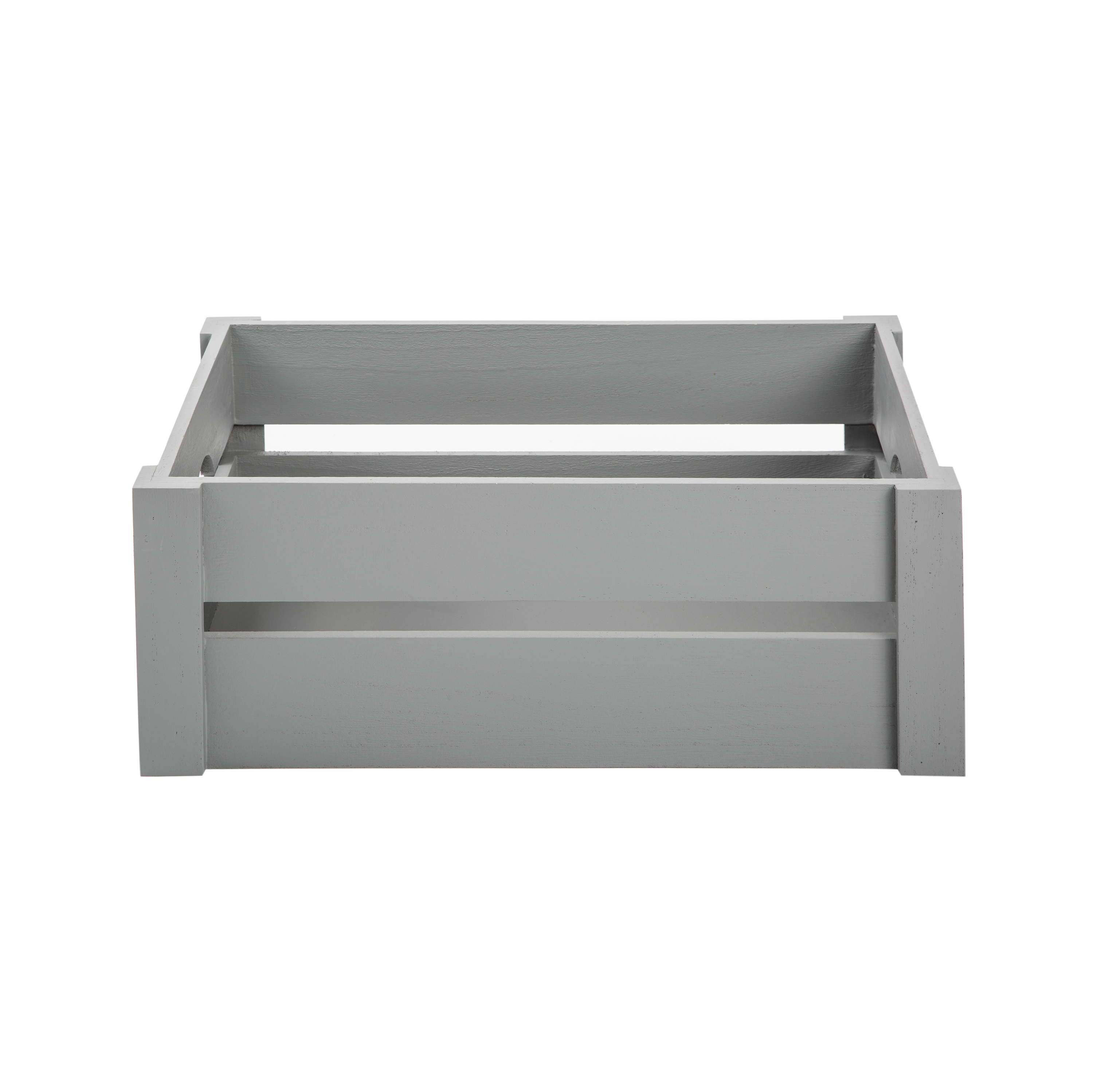 Grey Wooden Crate with Handle - 3 Sizes