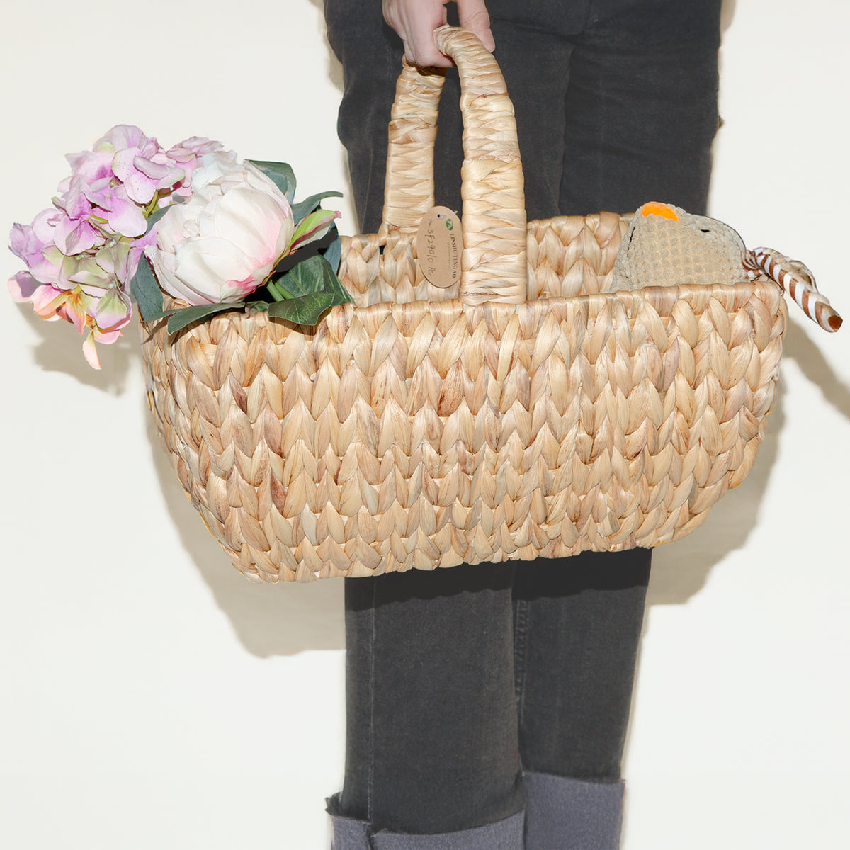 Water Hyacinth Woven Shopper Basket