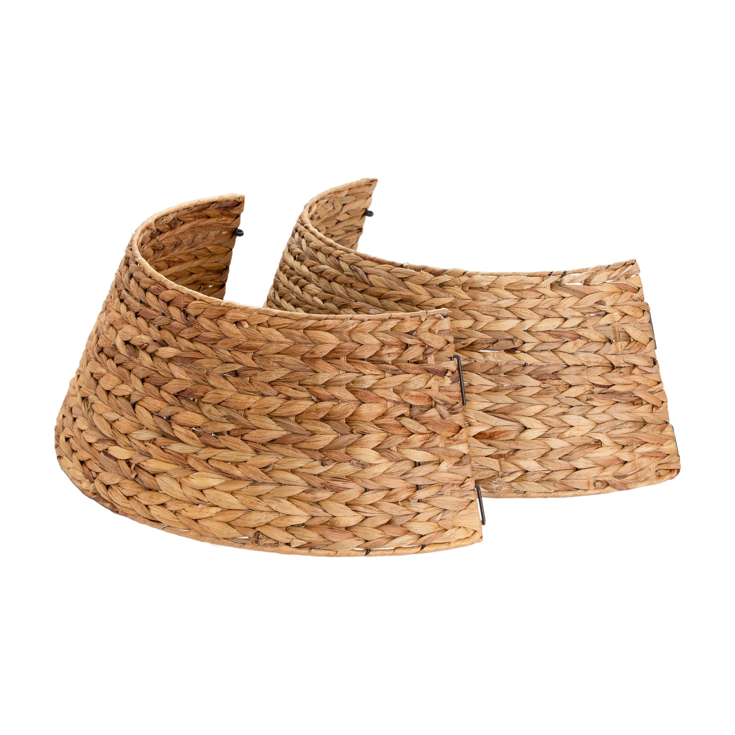 2-Panel Detachable Water Hyacinth Christmas Tree Skirt