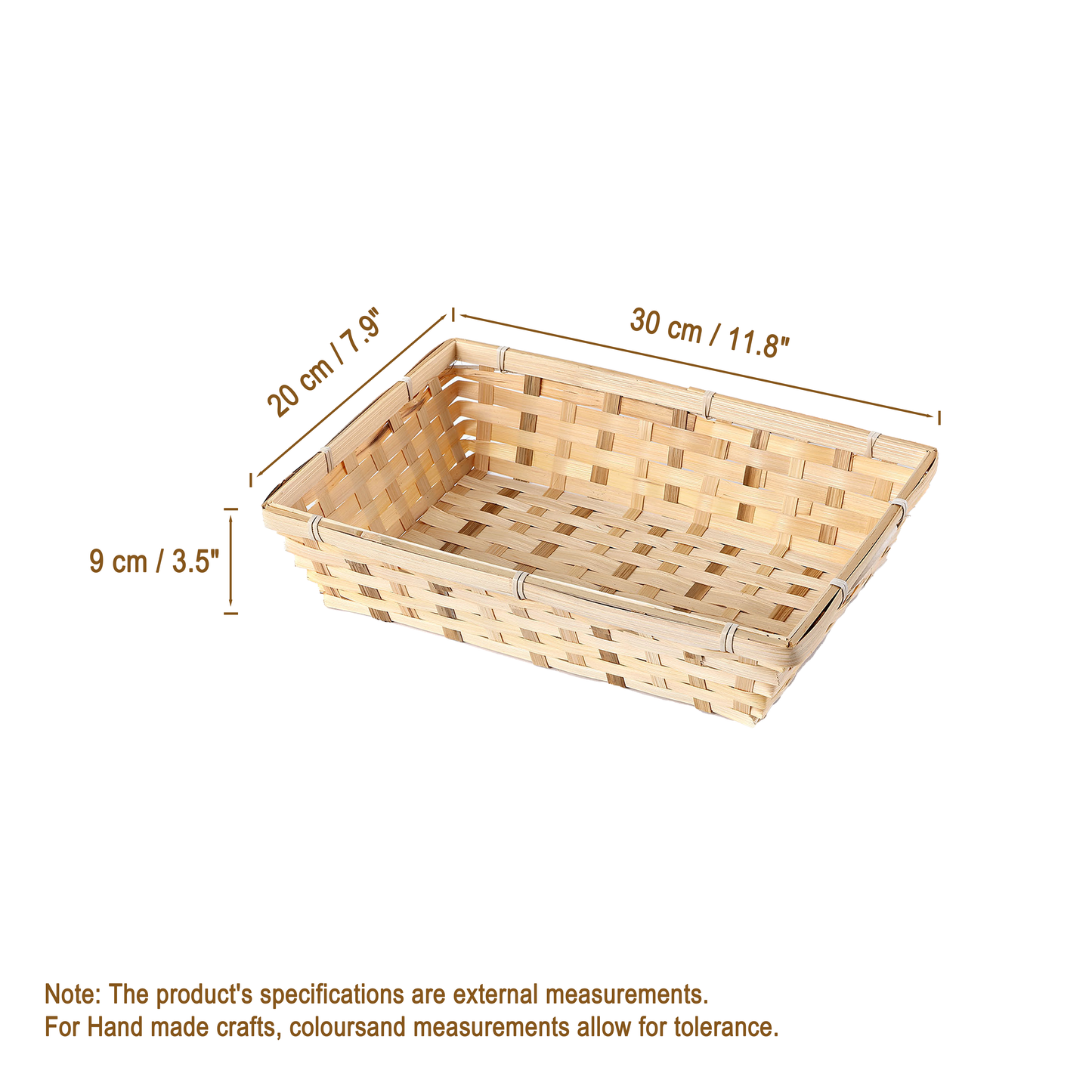 30cm Bamboo Packing Basket Tray