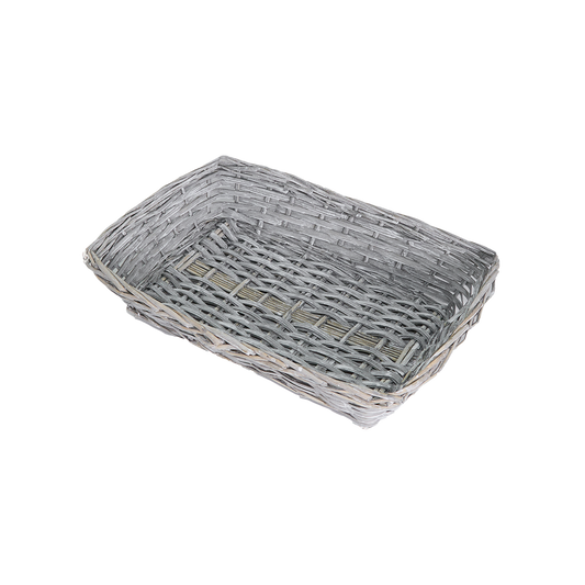 38cm Grey Rectangular Split Willow Packing Tray