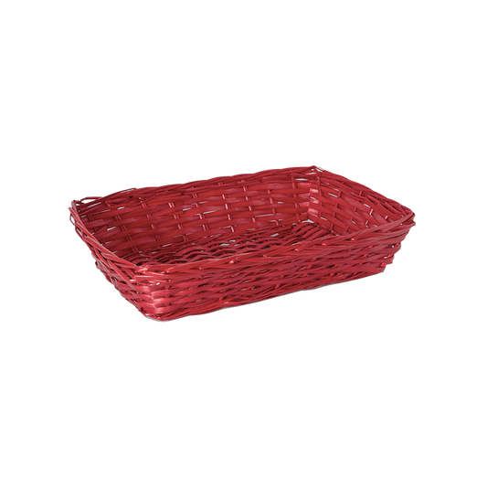 38cm Red Rectangular Split Willow Packing Tray