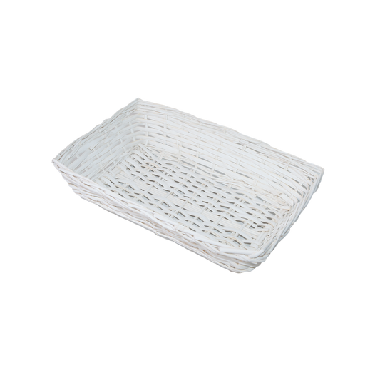 38cm White Rectangular Split Willow Packing Tray