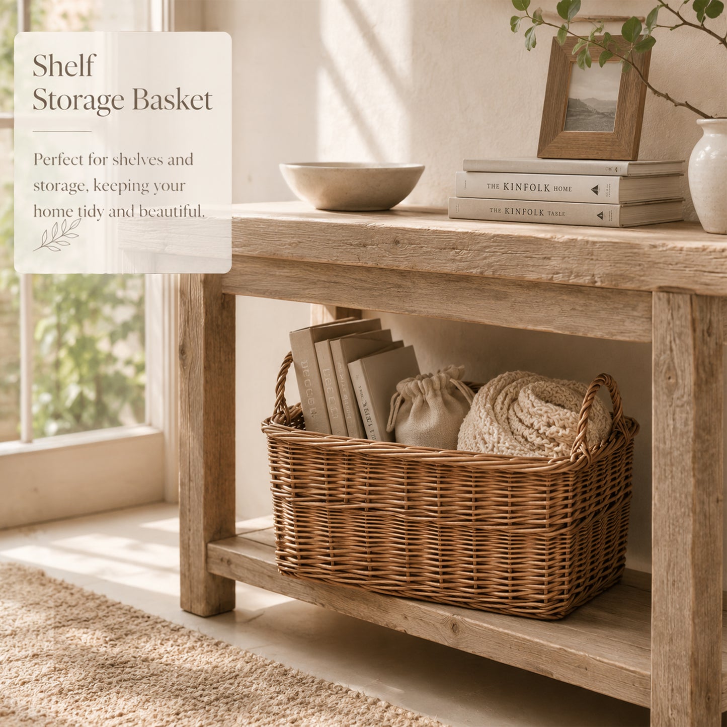 Double Steamed Rectangular Wicker Log Basket