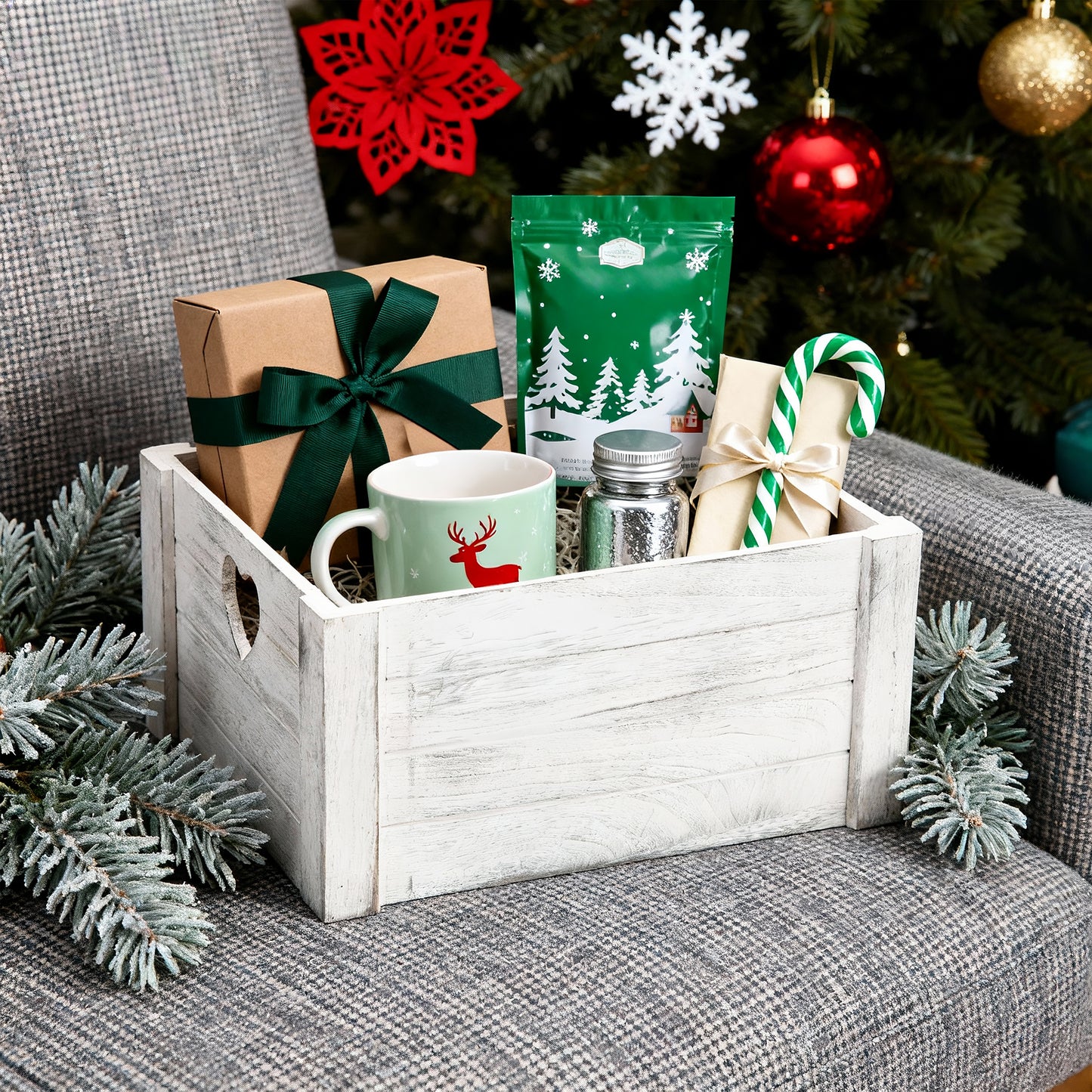 Grey Heart Cut-out Wooden Crate - 3 Sizes